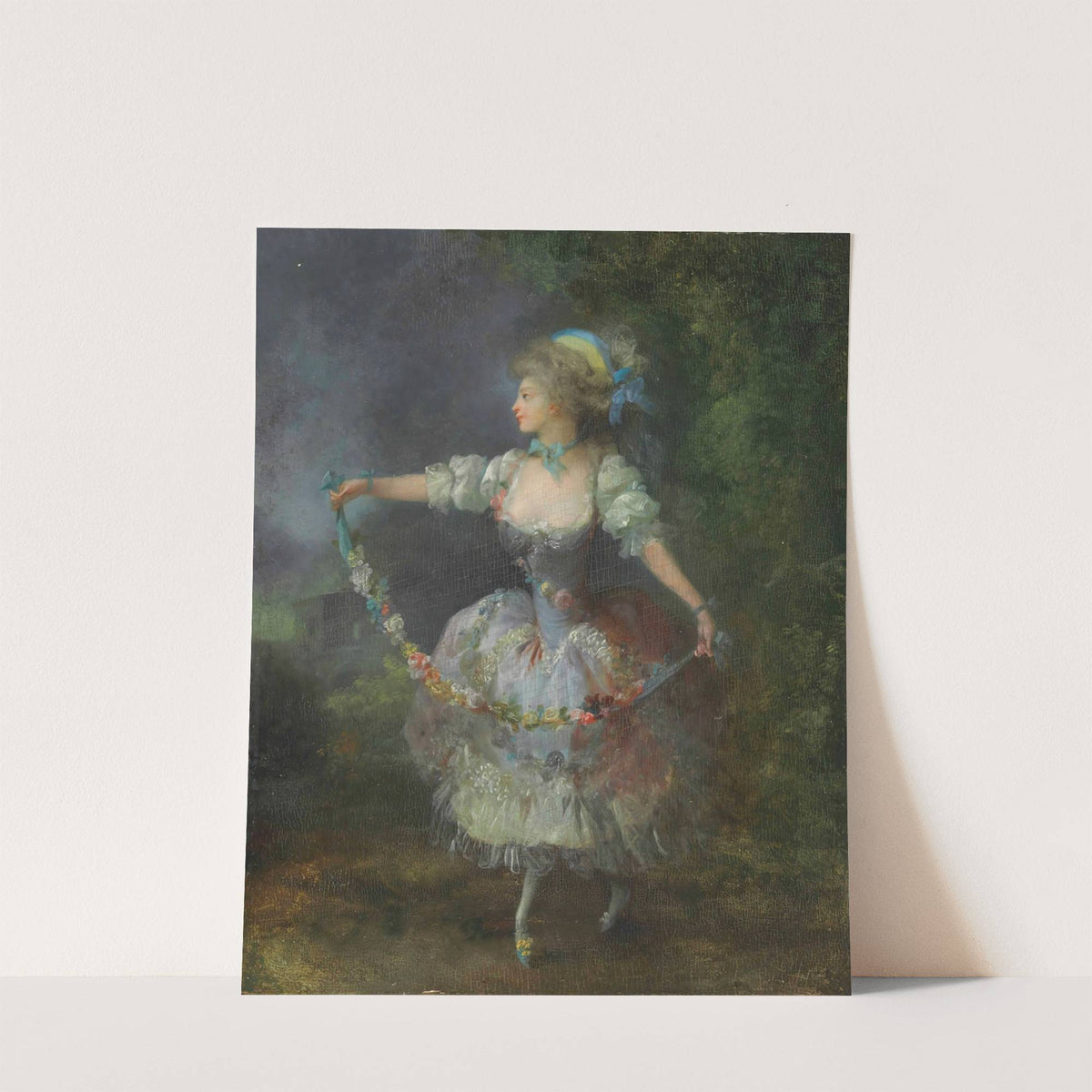 A Girl Dancing With A Garland Of Flowers by Jean-Frédéric Schall