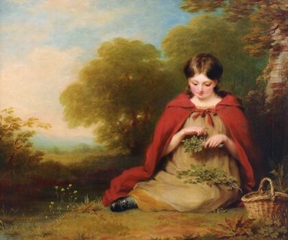A Girl Picking Herbs by a Stream (1830)