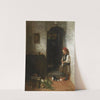 A Girl With A Playing Kitten by Jacob Maris
