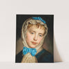 A Girl With Lace Headscarf And Blue Bows by Johann Baptist Reiter