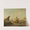 A Groom Leading two Horses to the Water by Johann Georg Pforr