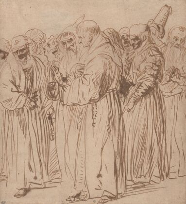 A Group of Standing Monks and other Figures (1630s–40s)