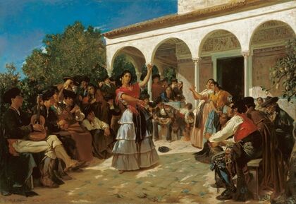A Gypsy Dance in the Gardens of the Alcázar, in front of Charles V Pavilion (1851)