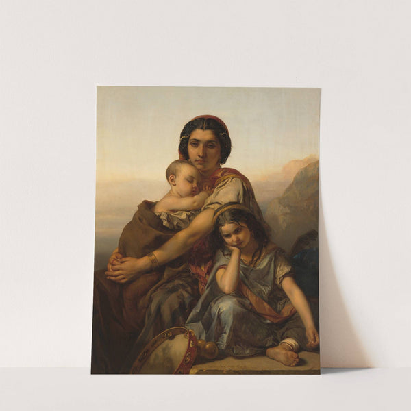 A gypsy with two children by Louis Gallait