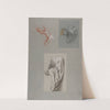 a. Hand of Saint Remi; b. Hand of Saint Remi; c. Drapery Study for Acolyte Holding Book by Isidore Pils