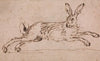 A Hare Running, with Ears Pricked