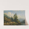 A Herd With Cattle In A Mountainous Landscape by Hendrikus van de Sande Bakhuyzen
