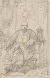 A Hong merchant, seated in an interior