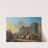 A horse market at the Piazza del Quirinale, Rome by Simon Johannes van Douw