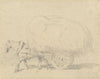 A Horse Pulling a Load of Hay