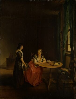 A Housewife Settling Up with her Maid