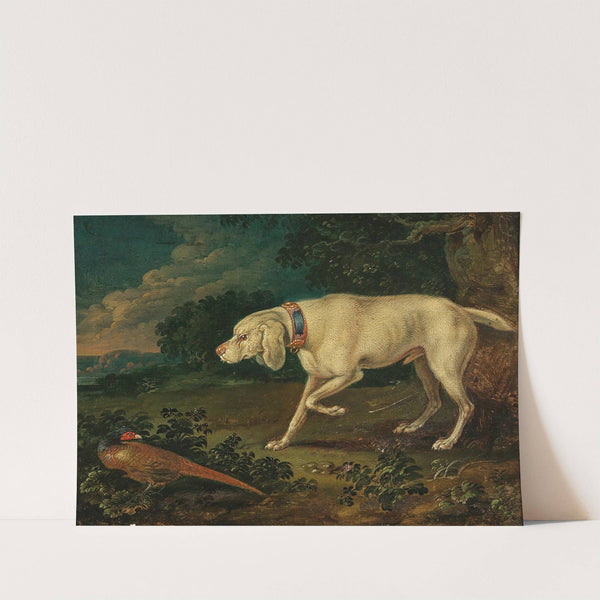 A hunting dog with a pheasant by Anton Enzinger