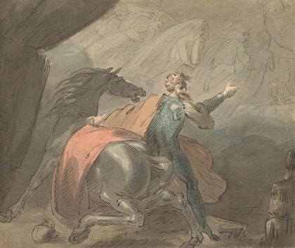 A King and a Horse with Ghostly Women