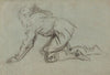 A Kneeling Man Holding a Staff (recto) (mid 1550s)