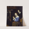 A Lady dressing her hair by Gerard ter Borch