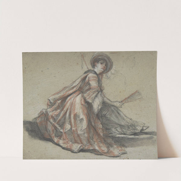 A Lady Holding a Fan by Michel-Barthélémy Ollivier