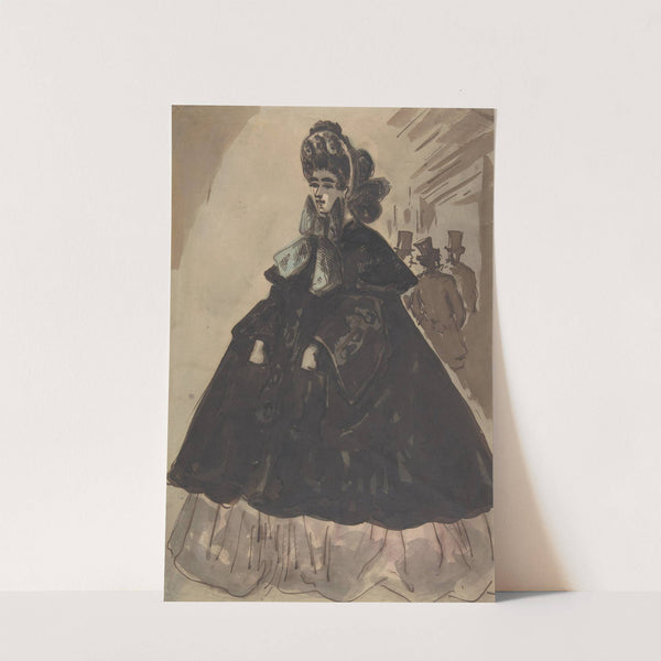A Lady in a Bonnet and Coat by Constantin Guys