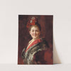 A lady in a fur-lined cape by Gustave Jean Jacquet