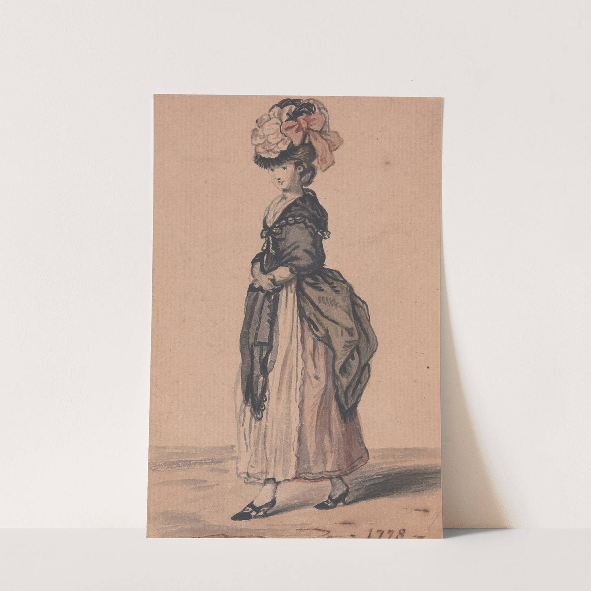 A Lady of Fashion with Black Shawl and Black Shoes by John Collet
