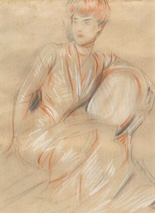 A lady seated on a chair