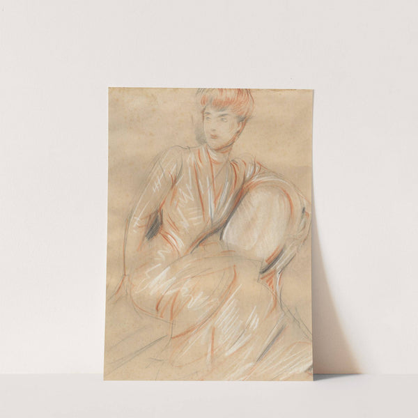 A lady seated on a chair by Paul César Helleu
