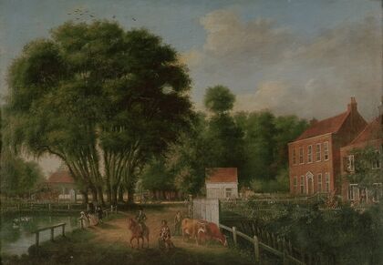 A landscape and figures