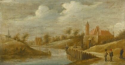 A Landscape With A Castle By A Small River