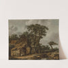 A landscape with a farmhouse by a stream by Cornelis Gerritsz Decker