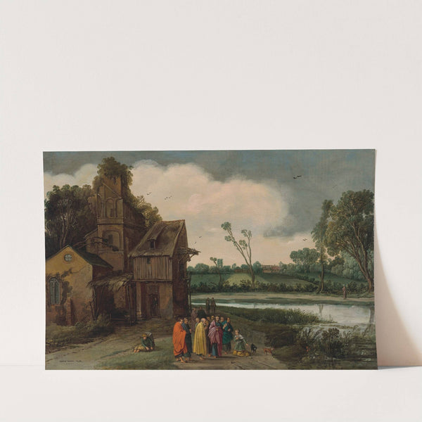 A landscape with Christ and the Canaanite Woman by Esaias van de Velde