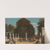 A Landscape With Figures Conversing In A Park Beside A Fountain by Marco Ricci