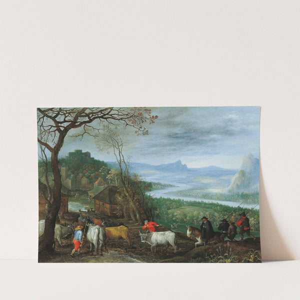 A landscape with herdsmen driving cattle to a village by Jan Brueghel The Elder
