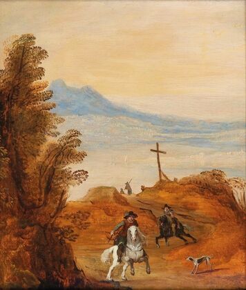 A landscape with horsemen