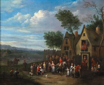 A landscape with peasants