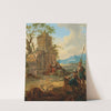 A landscape with ruins and resting figures by Franz de Paula Ferg