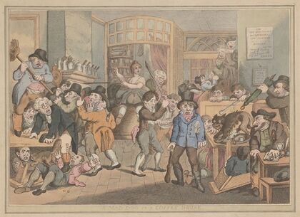 A mad dog in a coffee house