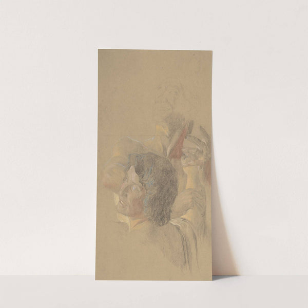 A male and a female figures (study for &#039;Golgotha&#039;) by Otto Greiner