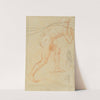 A male nude in profile climbing a staircase by Baldassarre Franceschini