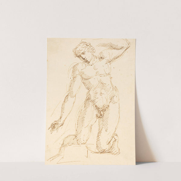 A Male Nude Kneeling by Pelagio Palagi