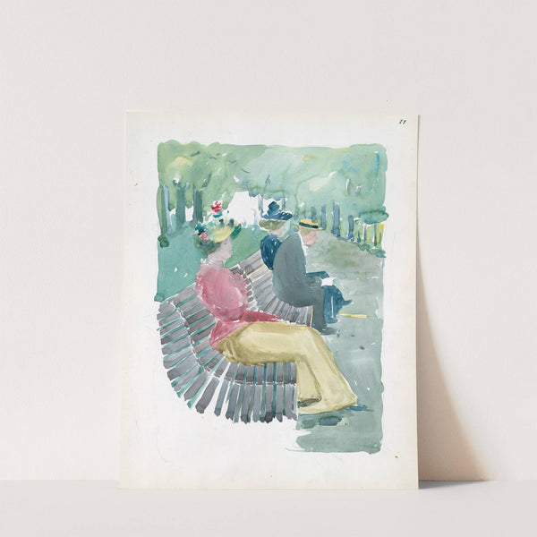 A man and two women sitting in the park (1895–1897) by Maurice Prendergast