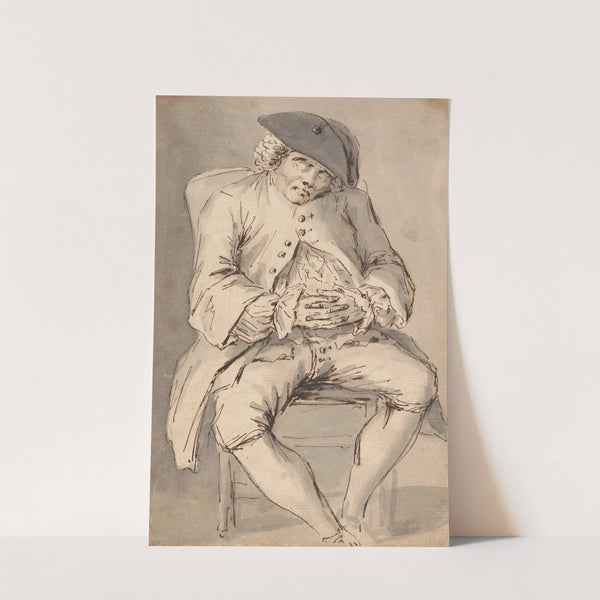 A Man Asleep with Hands Crossed in a Chair by Louis Philippe Boitard