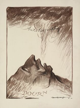 A man, Doorn, lies on the ground with smoke coming out of his mouth (1922)