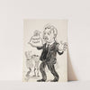 A man holds a bag labeled ‘Paper Trust’ by Frank Arthur Nankivell