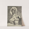 A man in despair over a tombstone in a cave with other figures by Henry Fuseli
