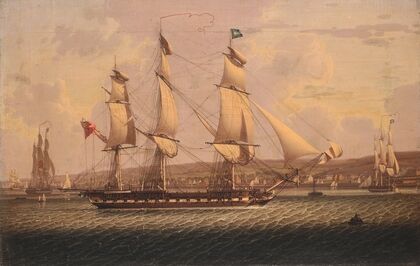 A Man-Of-War Of The Red Squadron, Departing The ‘tail Of The Bank’ Anchorage On The Clyde — size preview