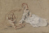 A Man Reclining and a Woman Seated on the Ground
