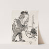 A man shovels coal and laughs. by Frank Arthur Nankivell