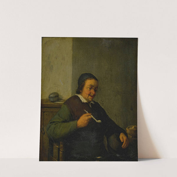 A man smoking in an interior by Adriaen van Ostade