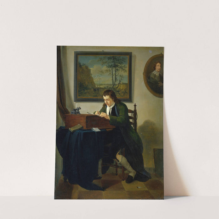A Man Writing at his Desk by Jan Ekels the Younger
