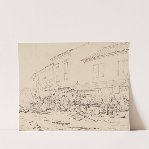 A Market Place and Crowd by George Chinnery