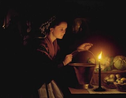 A Market Scene By Candlelight